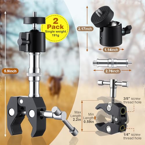 Image of 2PCS T Post Trail Camera Mounts, Trail Camera Mounting Bracket | Trail Camera Holder for Hunting, Adjustable Trailcam Mount, 360 Flexible Adjustment, Easy Installation, Wide Compatibility