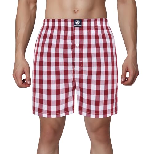 Men's Boxer 5 Pack Cotton Boxer Shorts, Comfortable Cotton Boxers for Man, Multi-color Check Pattern, Sleepwear4