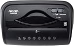 Aurora AU608MB High-Security 6-Sheet Micro-Cut Paper Credit Card Shredder with 3.5-Gallon Wastebasket, 4-Minute Continuous Running Time, Security Level P-4, Black