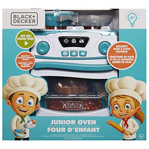 Black+Decker Junior Oven And Stove Role Play Pretend Kitchen Appliance For Kids With Realistic Action, Lights And Sounds - Plus Pot With Lid, Cooking Pan, Play Chicken And Bacon/Egg Food #TOP5