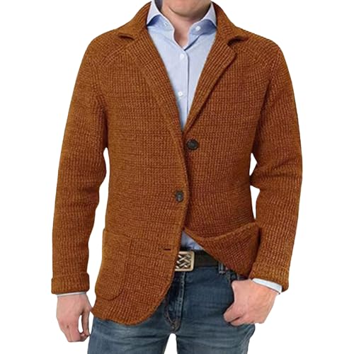 Men Blazer Knit Cardigan Shawl Collar Button Knit Cardigan Slim Fit Cable Knit Button Down Cardigan Sweater