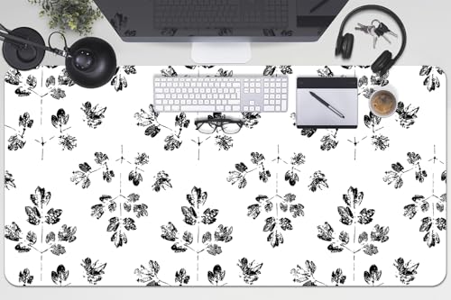 Couverture de bureau 100x50 cm en vinyle PVC noir et blanc pour espace de travail