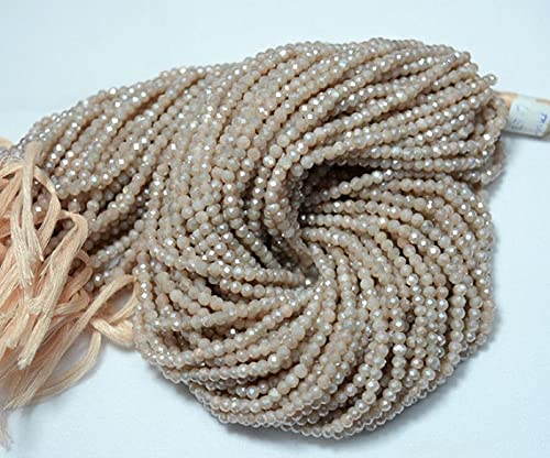 Perles pierre de lune pêche 3.5mm pour enfilage facile et bijoux sans défauts