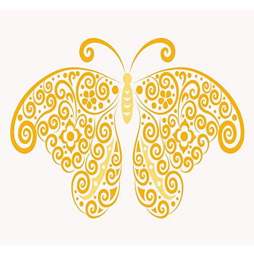 Poster papillon arabesque original affiche nature orange 91x98