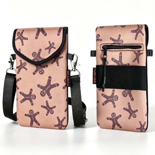 Image of Neoprene Phone Sleeve Pouch Case Bag for Men Women w /Crossbody Strap /Neck Lanyard for iPhone 17 /16 /15 /14 Pro Max, Samsung S25,Pixel 10