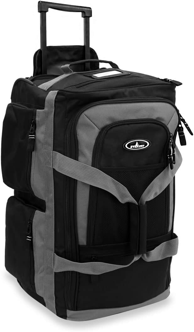 Everest Luggage Rolling Duffel Bag – Large, Black, One Size Everest Luggage Rolling Duffel Bag – Large, Black, One Size