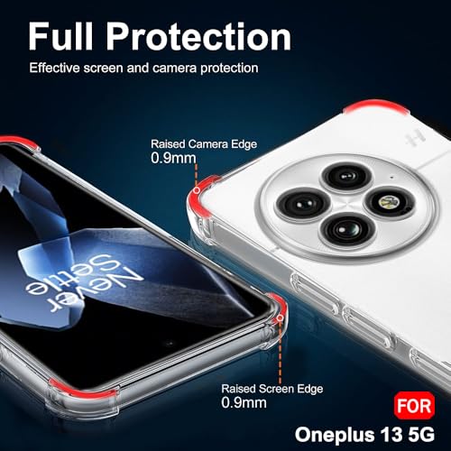 Image of TheGiftKart Crystal Clear Back Cover Case for OnePlus 13 5G | Raised Bumps for Camera & Screen Protection | Ultra Clear Soft Silicone Back Cover Case for OnePlus 13 5G (TPU, Transparent)
