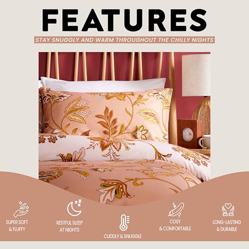 Olivia Rocco Shimla Duvet Cover Set Easy Care Quilt Covers with Pillowcases Super Soft Reversible Bedding Bed Linen Sets, Spice King - Cosy Home Interiors Olivia Rocco Shimla Duvet Cover Set Easy Care Quilt Covers with Pillowcases Super Soft Reversible Bedding Bed Linen Sets, Spice King - Image 3