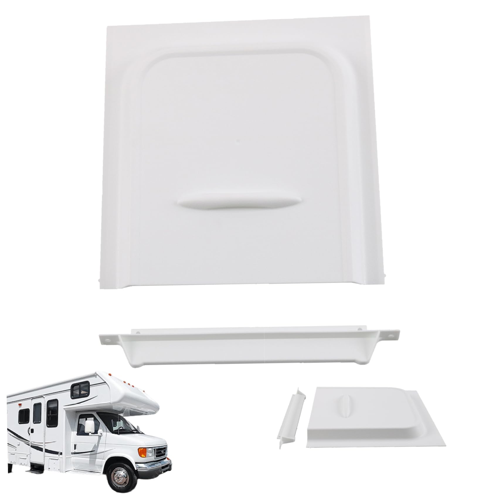 Rv Screen Door Slider Panel with Slide Stop 12 Inch Plastic Rv Screen Door Parts with Handle for Trailer Campers Motorhome
