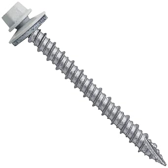 10 x 2 Brite White Metal Roofing Screws - Hex Washer Head- Self-Starting/Tapping - EPDM Washer. 1 x 250 Count Bag - 250 Screws