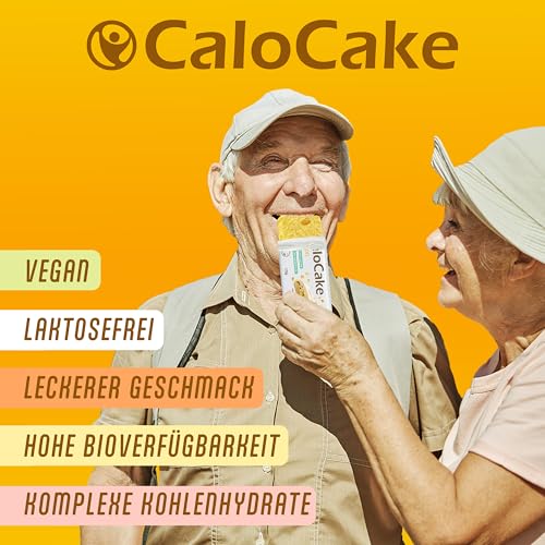 Nahrung hochkalorisch für Gewichtszunahme | Ausdauer-, Masse- & Energieriegel viel Protein & 530 Kalorien | Mahlzeiten Riegel vegan laktosefrei | CaloCake CaloVital 24er Box (Apfelstrudel)