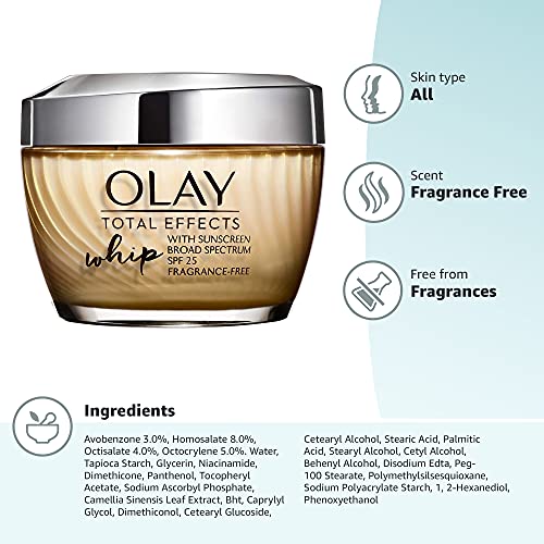 Olay Total Effects Whip Face Moisturizer With Sunscreen, Spf 25 Fragrance-Free, 1.7 Ounce #TOP7
