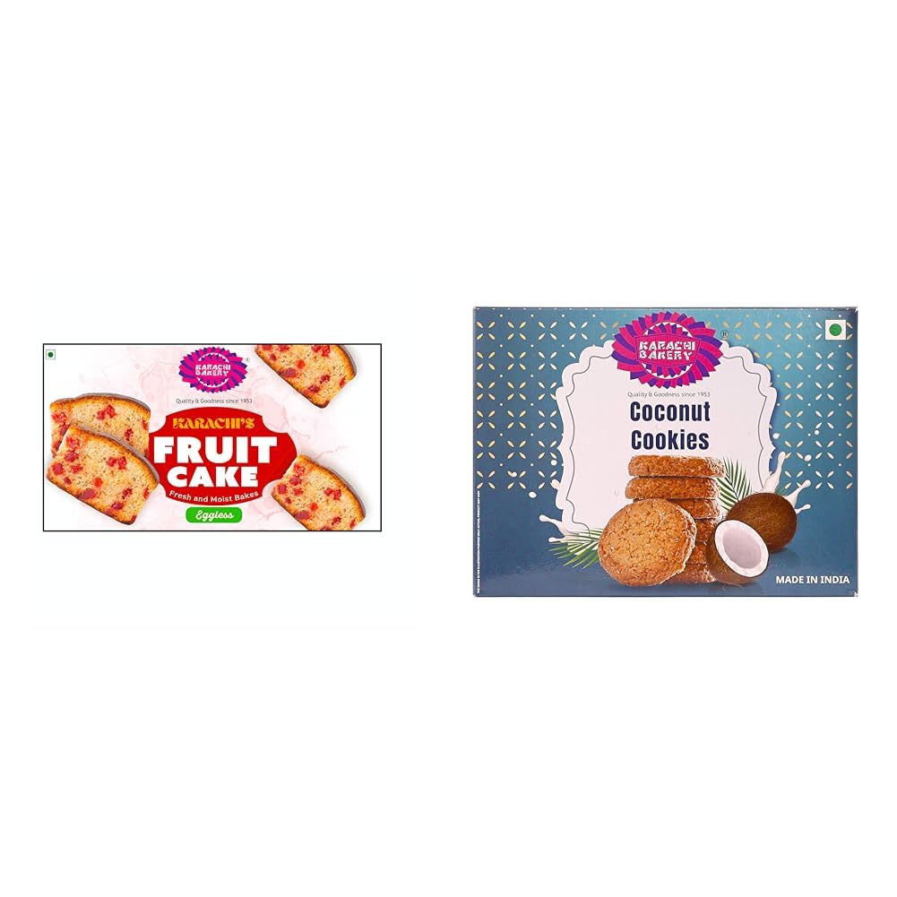 Karachi Bakery Fruit Cake 200gram + Karachi Bakery Coconut Flavour Cookies 400g | Delicious Snack | Tea Time Snack | Vegetarian-image-17
