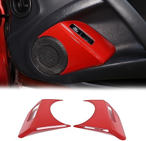 Car Window Lift Button Frame Cover for Mitsubishi Eclipse 2006-2011, 2PCS ABS Material Inner Door Window Glass Switch Panel Frame Decor Trim Accessories (Sports Red)