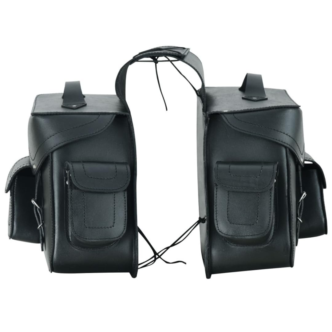 LOVO - Alforjas Laterales para Moto de Cuero Auténtico - Alforjas Moto Custom Resistentes e Impermeables - Maletas Laterales - Accesorios para Moto de Alta Durabilidad y Capacidad 2 x 11 litros