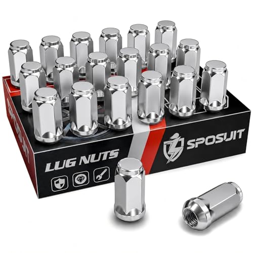 Image of Sposuit M14x1.5 Lug Nuts - Replacement for 2017-2024 Honda Civic Type R, 2005-2024 Odysseym, 2009-2024 Pilot, 2006-2024 Ridgeline, 2019-2024 Passport - Closed End Chrome Lug Nut(20 Pcs)