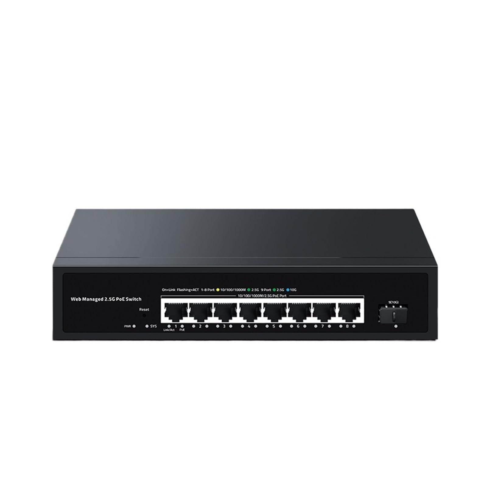 OSHZIKJII 2.5G Web Managed P-O//E Switch 8 Port 2.5GBASE-T with 10G s-f.p+,100W IEEE802.3af/at P-O//E Switch(E -U Plug)