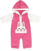 Vista 3 de AISITE Ropa de muñeca para muñecas de 14 a 16 pulgadas, 2 conjuntos de overoles de conejo, ropa de muñeca viva, mameluco