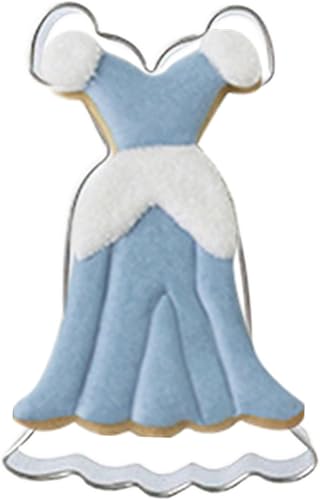 Cortador de galletas en forma de vestido de gran tamaño, vestido de novia de manga corta de acero inoxidable, vestido de princesa, cortador de