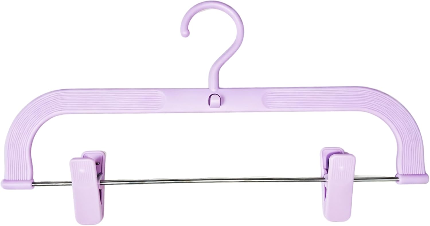 20 Pack White Plastic Clip Hangers, Adjustable Skirt Closet Organizer