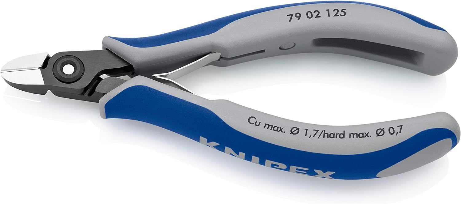 Knipex Pince coupante de côté pour l’électronique de précision avec poignées multimatières 125 mm, 79 02 125