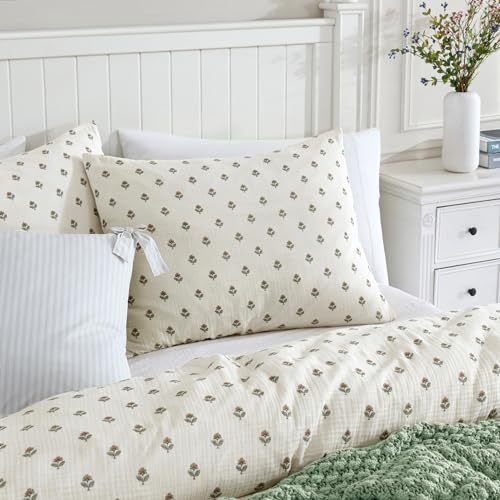 Peri Home King Duvet Cover & Sham Set - 100% Cotton - 3-Piece - Multi Block Print Gauze by Peri Home - Used condition - Image 4