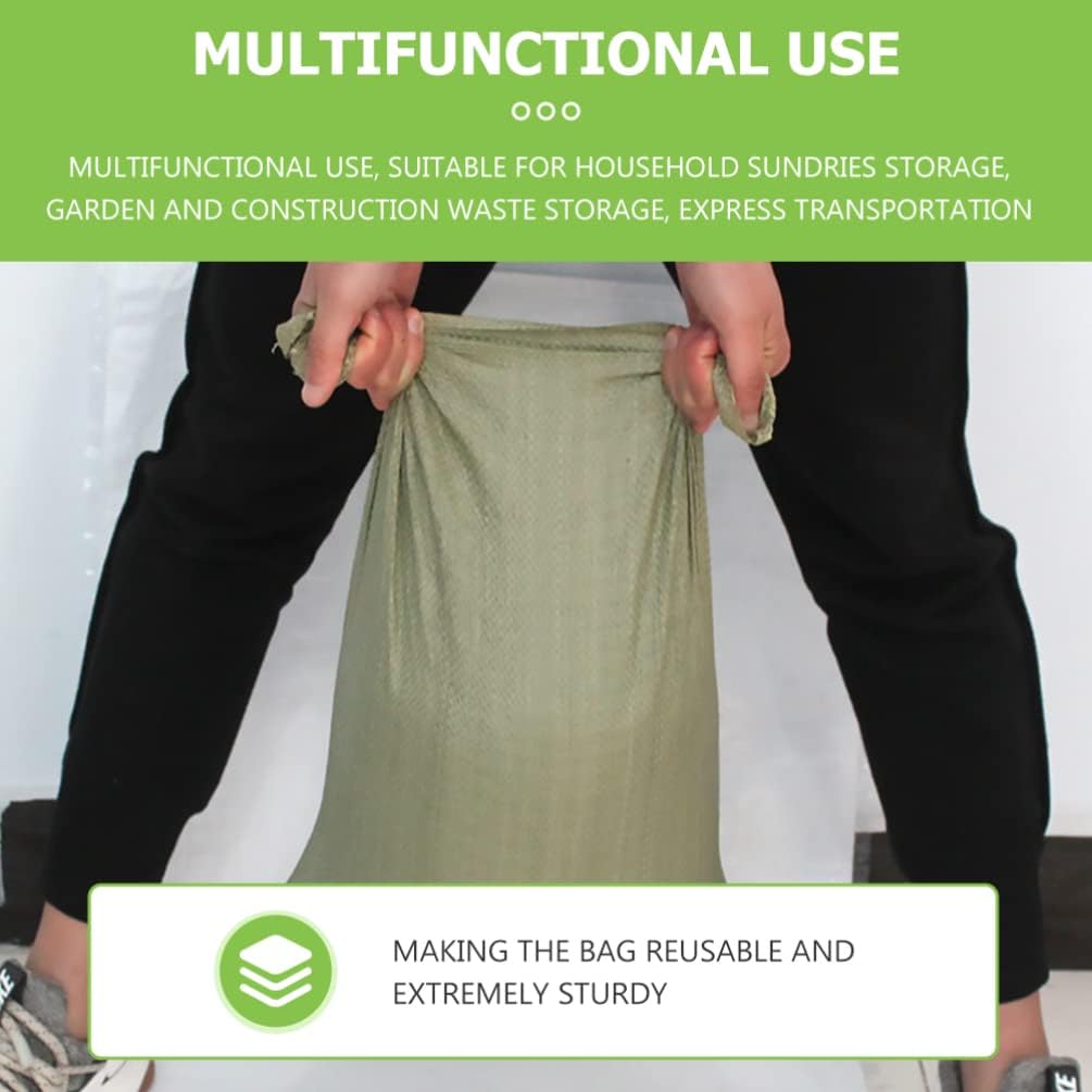 Yardwe 8pcs Lawn Garden Bags Large Reusable Storage Bags Reusable Yard Leaf Waste Bag Gardening Storage Bag Weave Patio Bag for Shipping Construction Waste Olive Green : Patio, Lawn & Garden