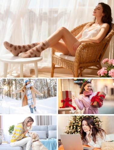 Image of Fuzzy Socks for Women Fluffy Cozy Slipper Socks Fall Halloween Socks Gifts
