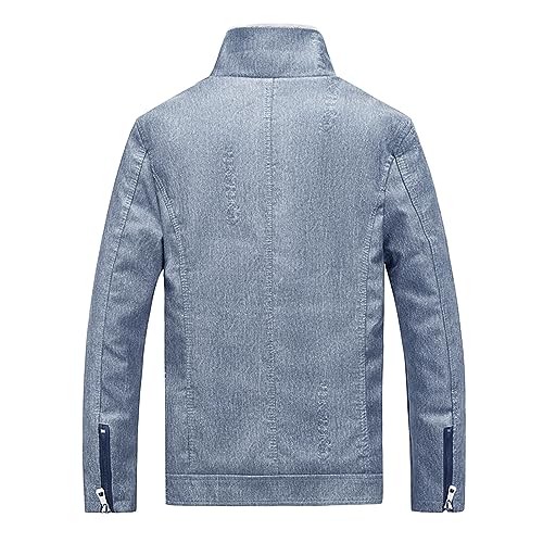 Chaqueta masculina de cuero tipo camionero con cierre miniatura 3