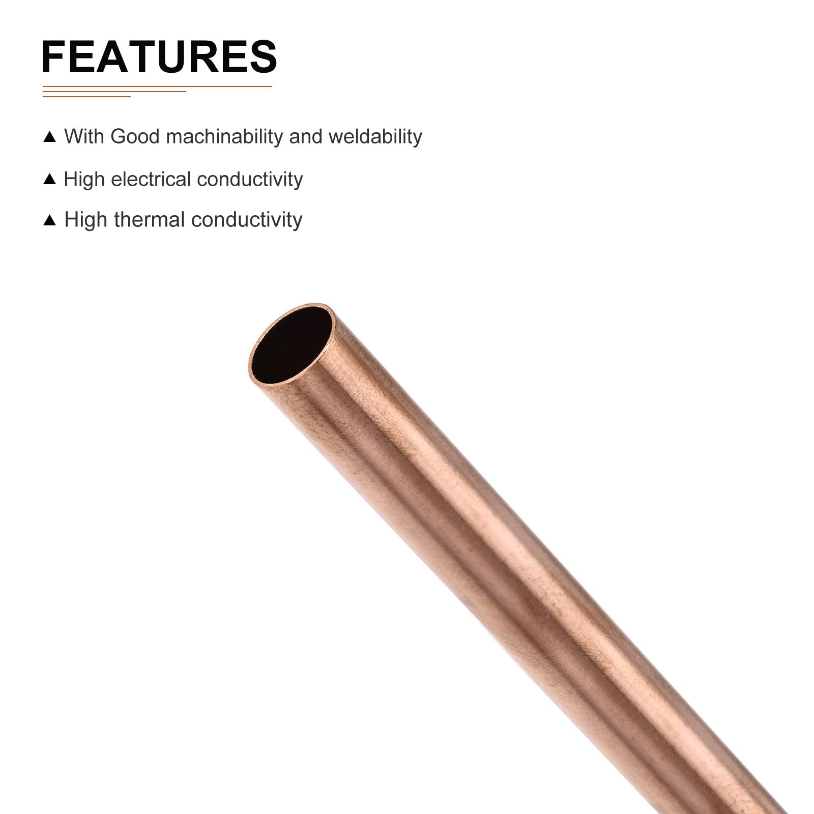 DTGN 12mm X 1mm X 100mm(ODxWall TxL) Copper Tube - 4Pack