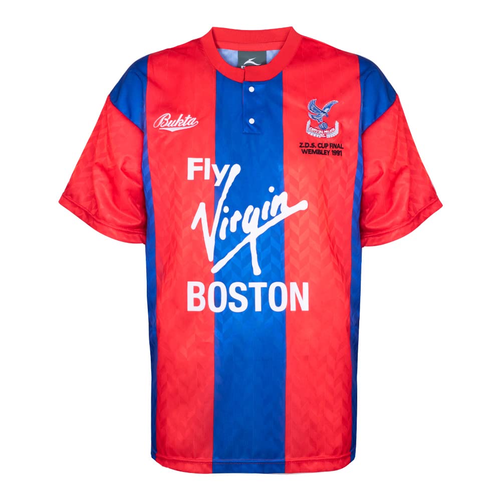 Crystal Palace 1991 ZDS Final Retro Football Shirt Blue/Red Medium Polyester