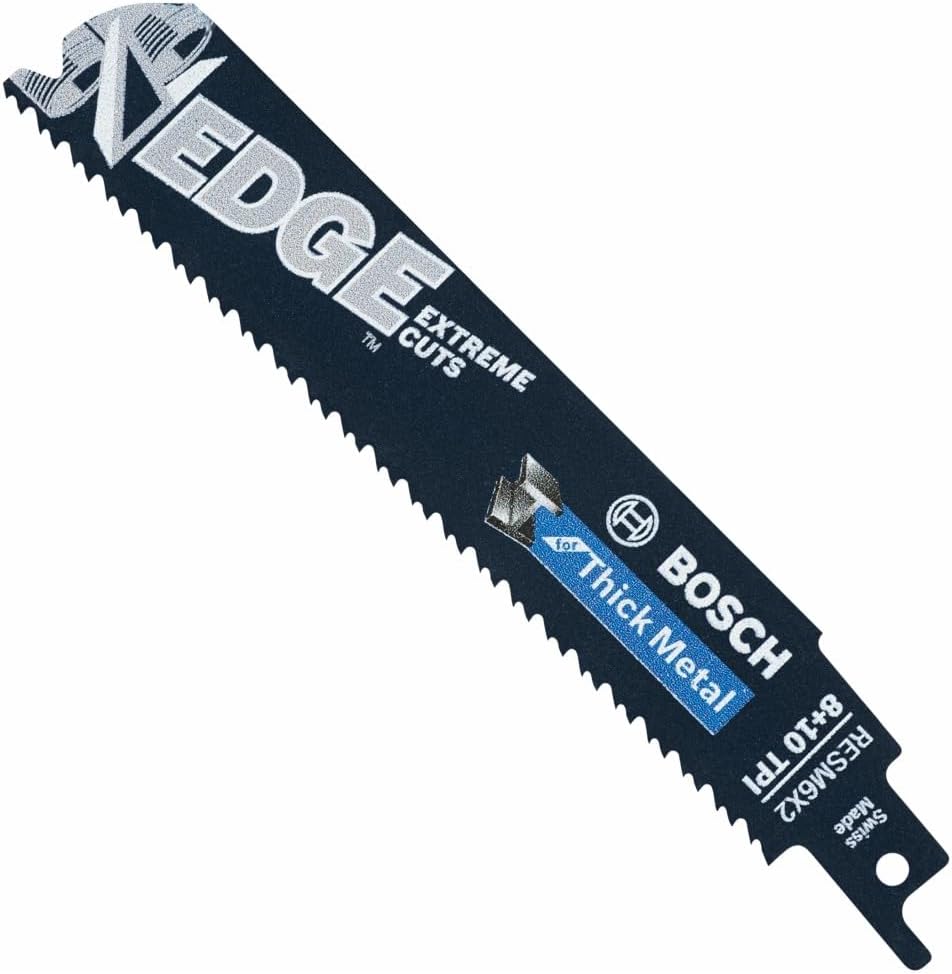 BOSCH RESM6X2-25B-25 25 pc. 6 in. 8/10 TPI Edge Reciprocating Saw Blades for Thick Metal (Bulk Pack)
