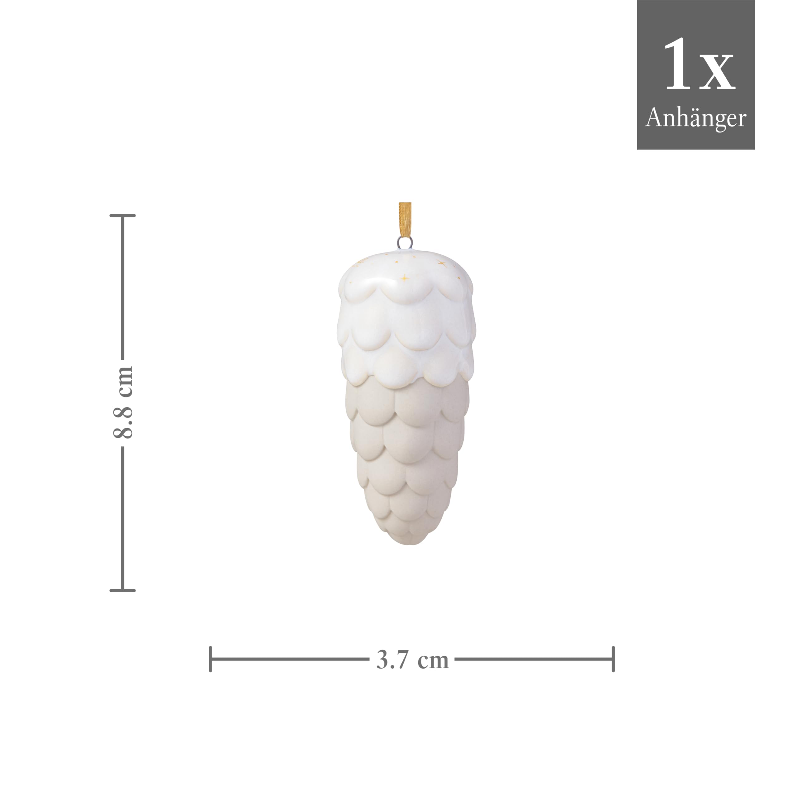 like. by Villeroy & Boch – Winter Glow ozdoba szyszka jodłowa, dekoracja świąteczna z porcelany Premium, ozdoba choinkowa, 4 x 4 x 9 cm