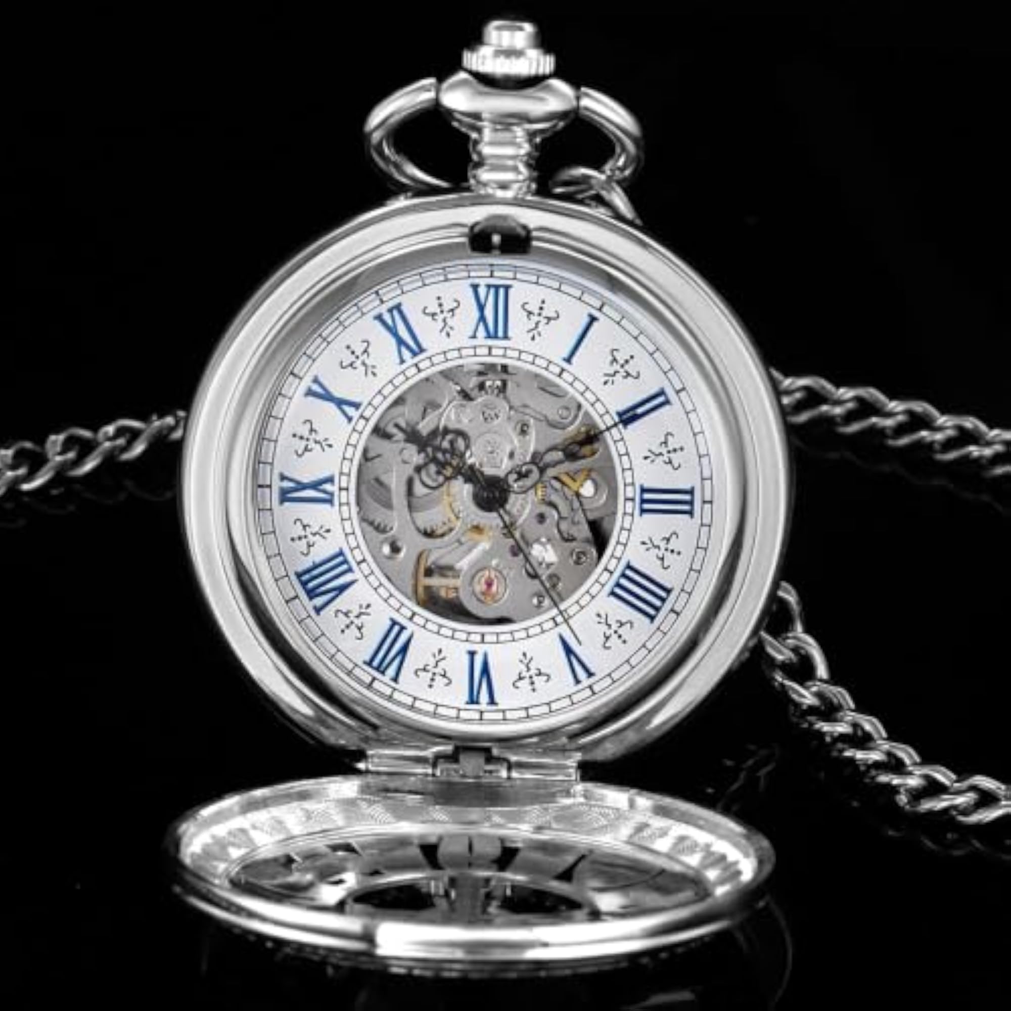 Men's Rudder Design Mechanical Pocket Watch with Chain