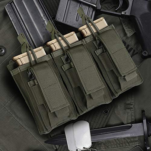 Tactical Mag Pouch For Rifle And Pistol, Open-Top Molle Double/Triple Magazine Pouches Holder Carrier For M4 M14 G36 Hk416 Magazines And Glock 17 M1911 9Mm #TOP3