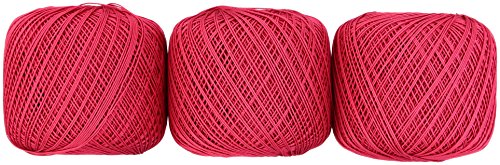 オリムパス製絲 金票 レース糸 #18 Col.192 レッド 系 50g 約210m 3玉セット