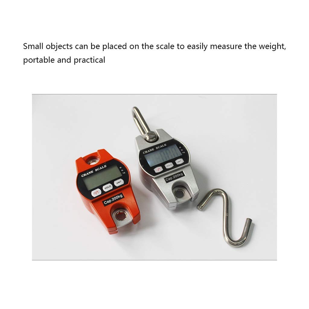 Báscula de grúa electrónica Digital, 300 kg / 661 LB * 0.1 Kg Báscula de polipasto de báscula Colgante compacta de Servicio Pesado con LED Mini Digita Industrial (Negro 300 kg)