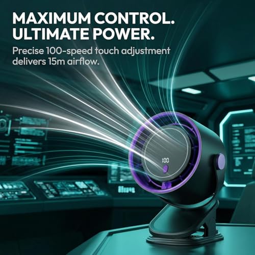 Image of High-Speed Mini Jet Blower Fan, Rechargeable Turbo Air Duster with LED Power Display, Compact Strong Airflow Cleaner (Desk Fan)