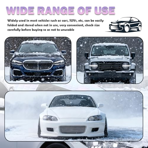 63x46 Inch 2026 Car Windshield Cover for Ice and Snow,Anti-Ice Windshield Snow Covers for Snows/Wind/Rain/Sun Protection,Essential Car Snows Covers Winter Cars Accessories - Thumbnail 7
