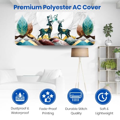 Image of Printed Split Ac Cover Indoor Unit For 1.5 Ton Capacity AC, Inner Unit Ac Cover, All Weather Cover /Attractive Digital Prints /Dustproof /Silken water-resistant Split Ac Cover ( DeerNature )