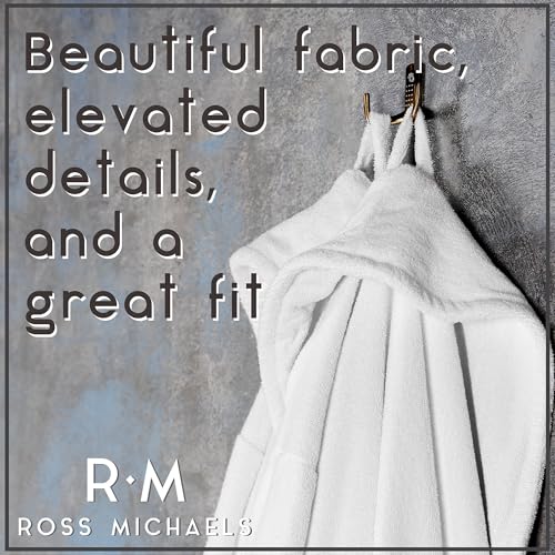 Ross Michaels Mens Robe Hooded Wrap Style - Mid Length Plush Fleece Bathrobe (Black, Large/X-Large)4