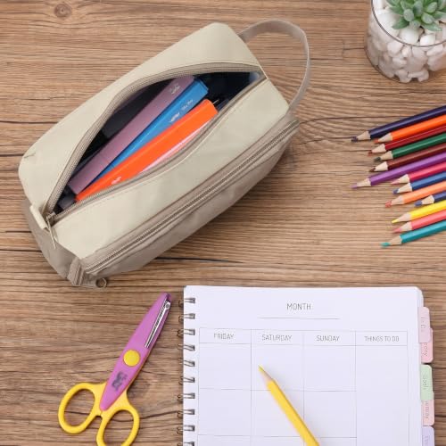 Image of Mr. Pen- High Capacity Pencil Case, Large Pencil Pouch with 3 Compartments and 2 Pockets, Large Pencil Bag with Smooth Zipper, Cute Pencil Case Pouch Organizer, School Supplies for Teens