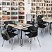 Romig Trek 36 in. Square Adjustable Classroom Table- Maple & 4 Andy 18 in. Stack Chairs- Black