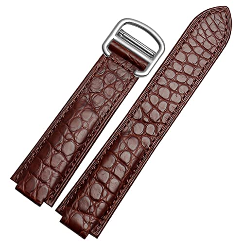 Bracelet montre crocodile américain convexe bleu noir pour montre Cartier 18mm 20mm agate