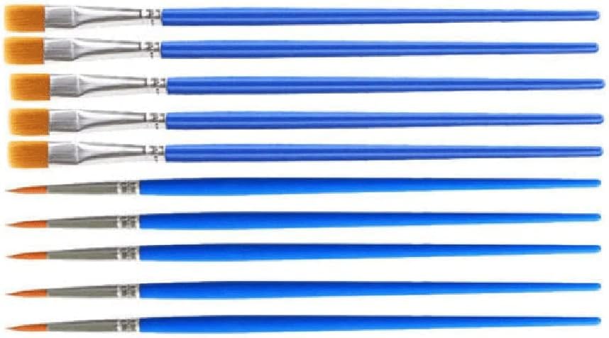 10 Pieces/Set of Brushes Short-Handled Oil Brush Oil Acrylic Watercolor Detail Painting(Small)