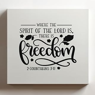 ANGDEST CLUB (Black, 16x16x1.25 In) Gallery Wrapped Canvas Wall Art Print of Spirit of the lord is there is freedom - 100% Cotton, Ready to Hang, High-Definition Giclée Printing, | USCUNCAg194015BL
