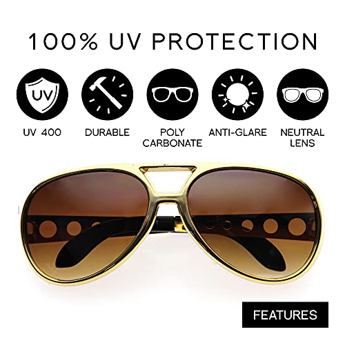 zeroUV Large King of Rock Rock & Roll Aviator Sunglasses2