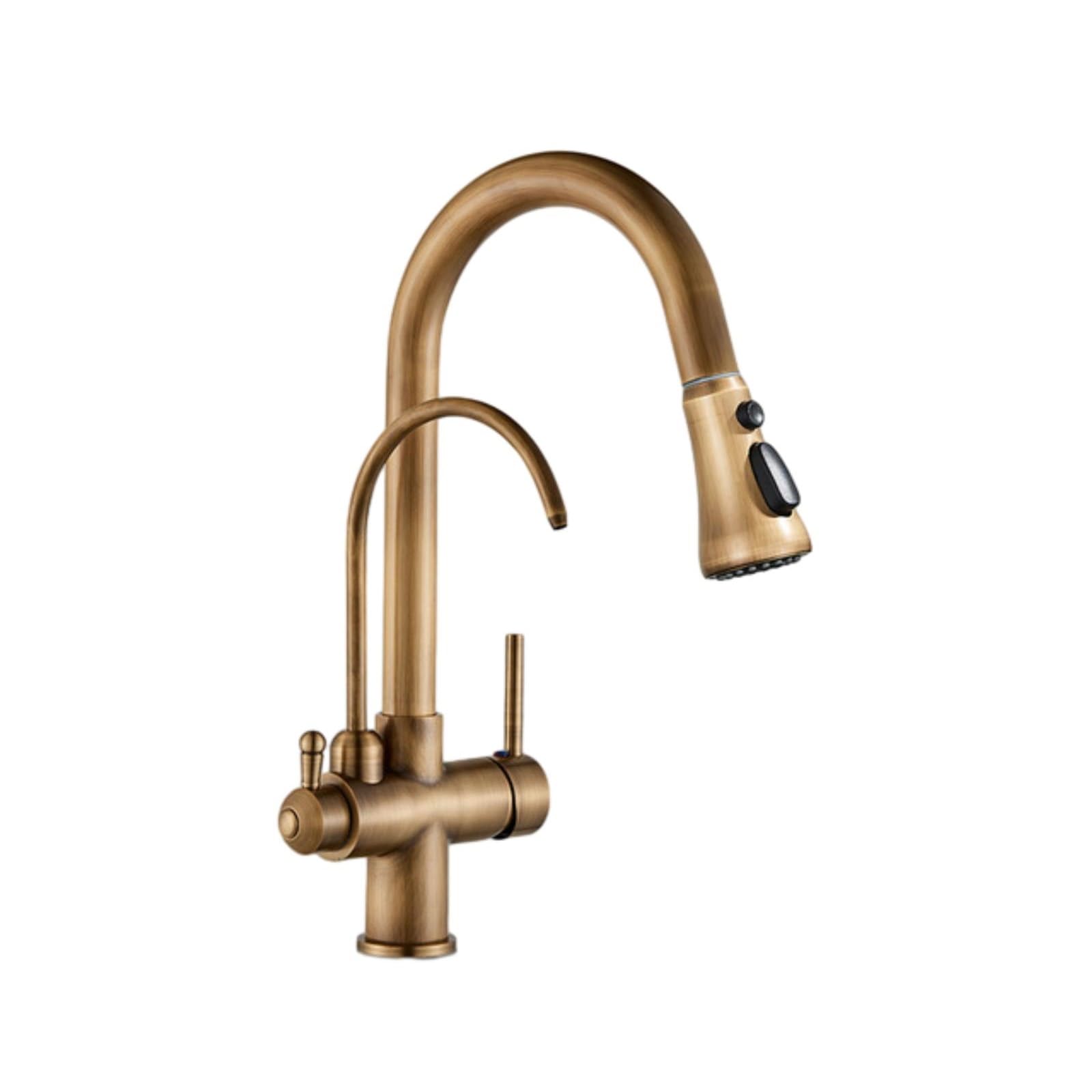 ZBBDFAZD Mixer Sink Taps, Pull Out Kitchen Faucet with Rotatable Spout, Hot and Cold Water Outlet, Direct Drinking Water Purifier