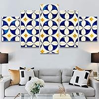 SIGNWIN 5 Panel Canvas Wall Art Linear Patterns for Home Decorations Ready to Hang - 60