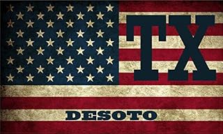 DeSoto TX Texas Dallas County Vintage US Flag Decal Bumper Sticker 3M Vinyl 3" x 5"